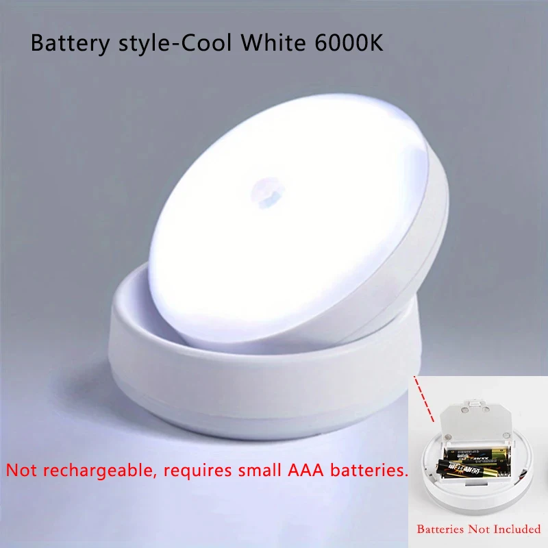 LED Charging Motion Sensor Wall Lamp 360° Rotation Cabinet Lamps Home Wardrobe Lighting Round Bedside Eye Protection Night Light