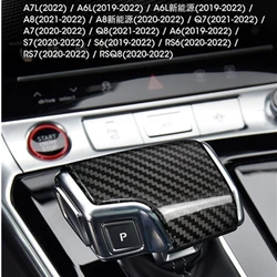 Carbon Fiber Car Gear Cap Cover Shift Knob Lever Post Trims For Audi a6 a7 s6 s7 rs 6 7 2018 2019 2020 2021 2022 2023 Q7 Q8