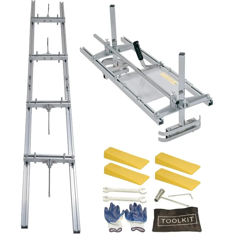 36-inch Chainsaw Mill and 9-FT Rail Mill Guide System,with Acrylic Board and 4 Tree Felling Wedges