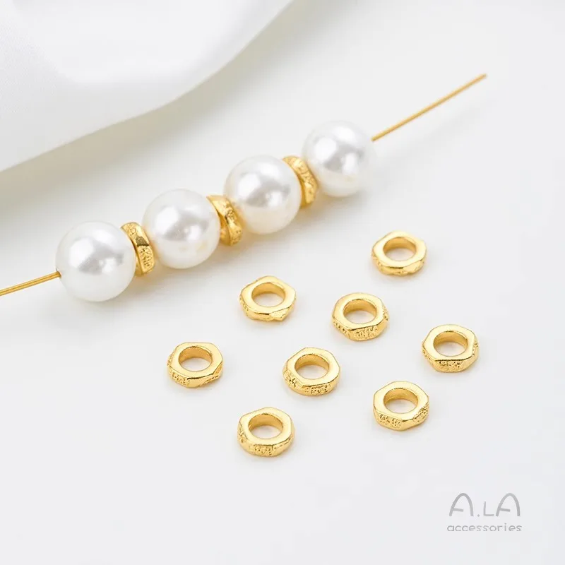 Vietnam Sand Gold Paper Pattern Daji Copper Coin Leaves Septum Running Ring DIY Beaded Gasket Jewelry Accessories
