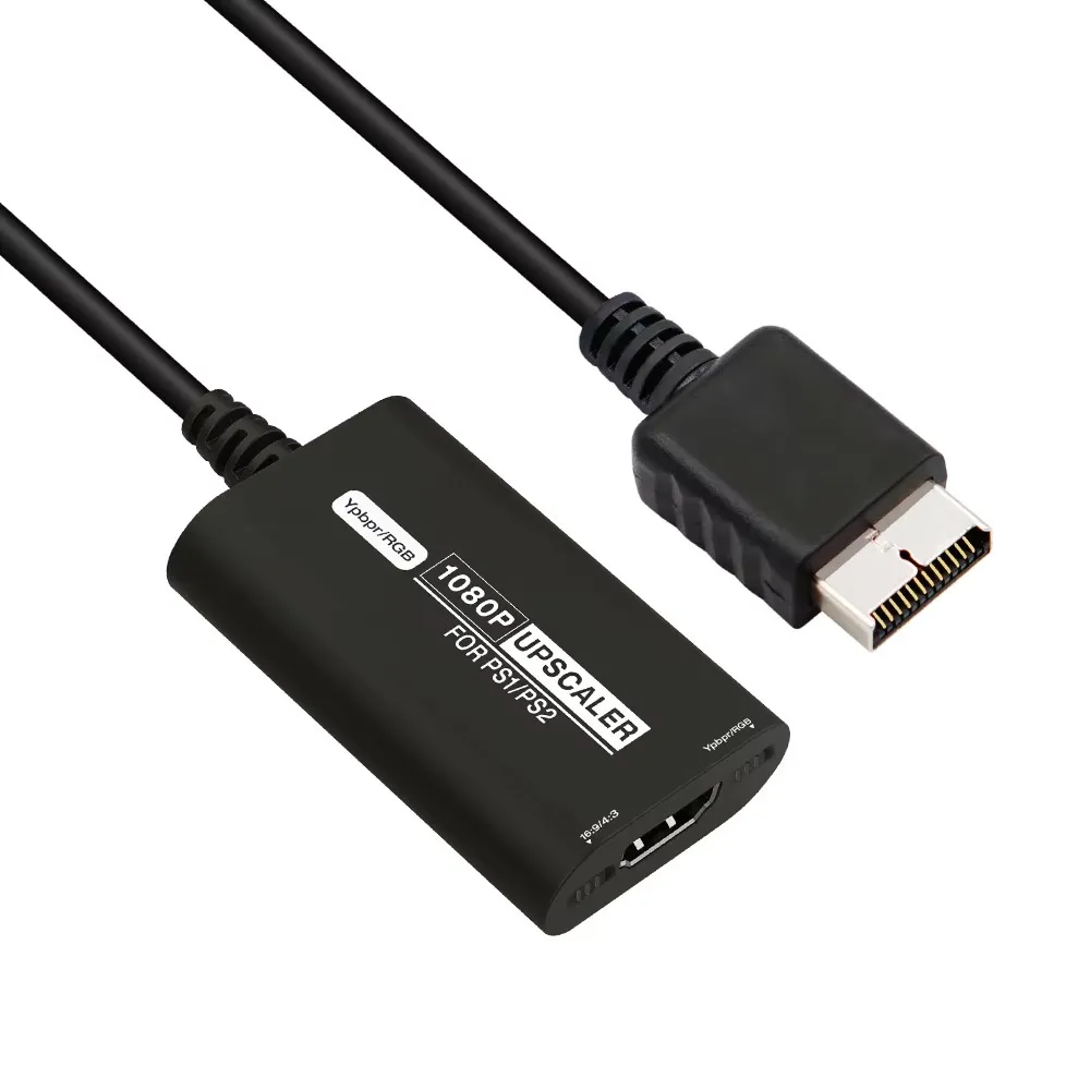 محول TicKnot HDMI لوحدات تحكم الألعاب PS2/PS1 مع محول فيديو RGB إلى YPbPr لـ PS1