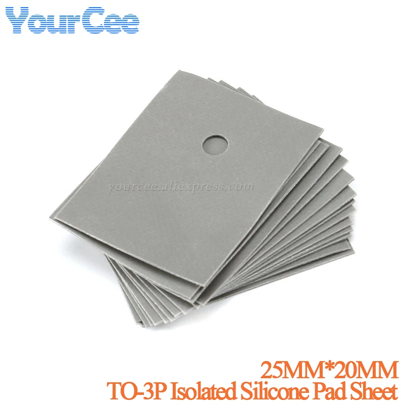 100pcs/20pcs TO-3P Isolated Silicone Pad Sheet Strip Heatsink Shim 25mm*20mm 25mmx20mm