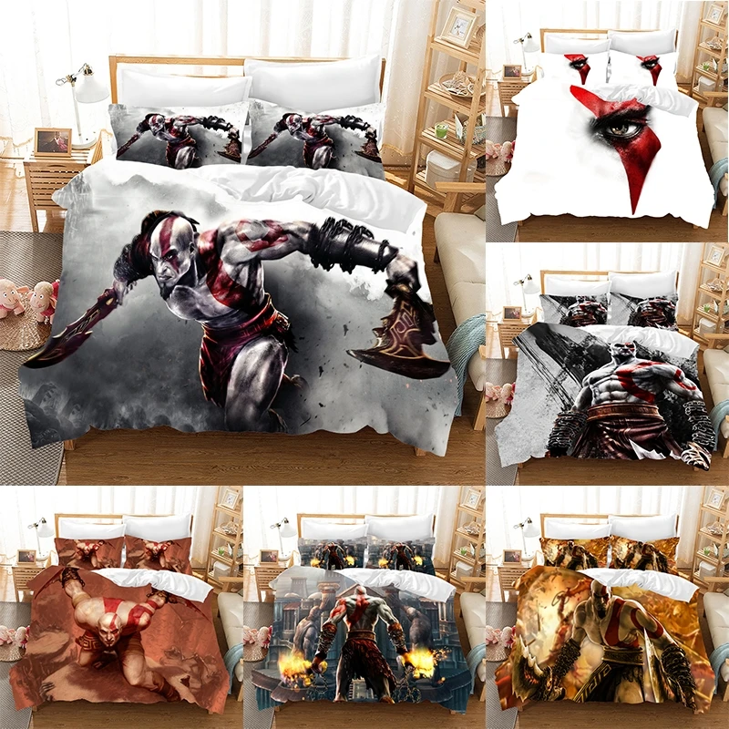 3D Digital Game God of War Print Bedding Set Game Handle Print Design Duvet Cover Sets US/AU/EU/RU Singe/Twin/Queen/King Size