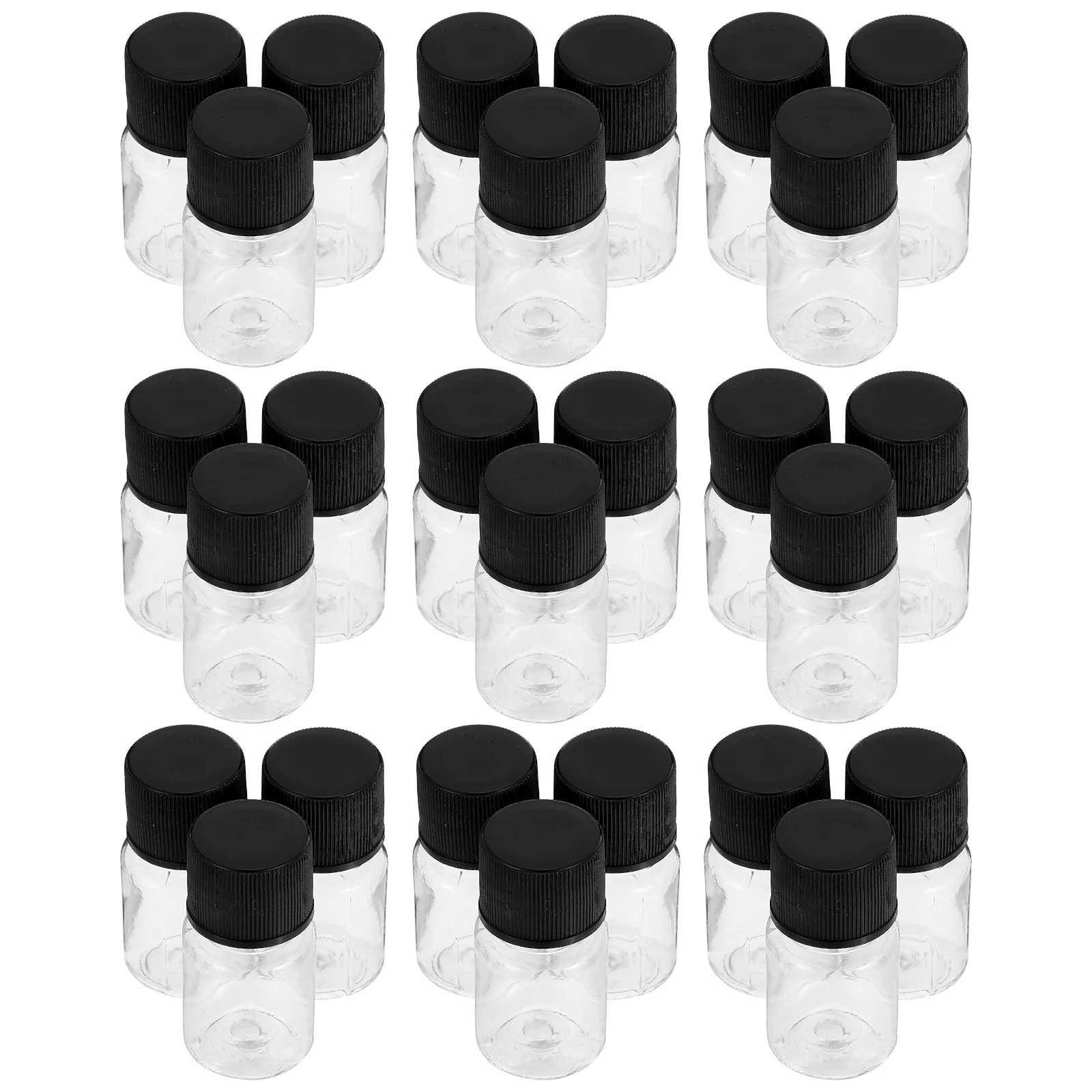 50Pcs Essential Oil Sample Bottle Clear Plastic Small Liquid Container Refillable Leak Proof for Travel Perfume Storage
