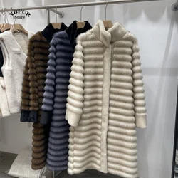 Dames dik bruin namaakbont damesjas lange overjas mode warme lange trenchcoats winter pluizig pluche 2024 nieuwe bovenkleding