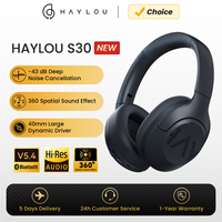 HAYLOU S30 Wireless Bluetooth 5.4 Headphones 43dB Adaptive Noise Cancelling Headsets 40mm Dynamic Driver 80H Playtime Earphones