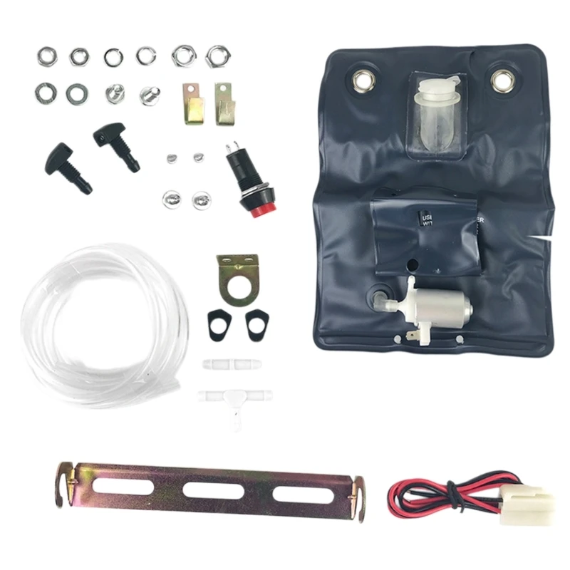 Ersatzset für Autowaschflüssigkeitsbeutel mit 12-V-Pumpe, Schlauch und Montagematerial für die Wartung des Waschsystems und die – Detail 1