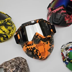 Dirt Bike Glasses Mask Moto Cross Breathable Full Face Protective Motorbike Dustproof Motocross Off-road Mask Helmet MTB