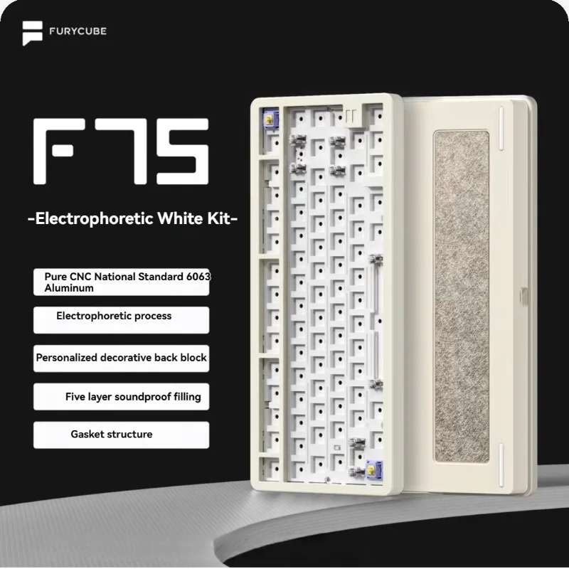 

F75 Keyboard Kit Customization Tri-mode RGB Gasket Structure Ergonomic for Electronic Gaming Mechanical Keyboard Accessories