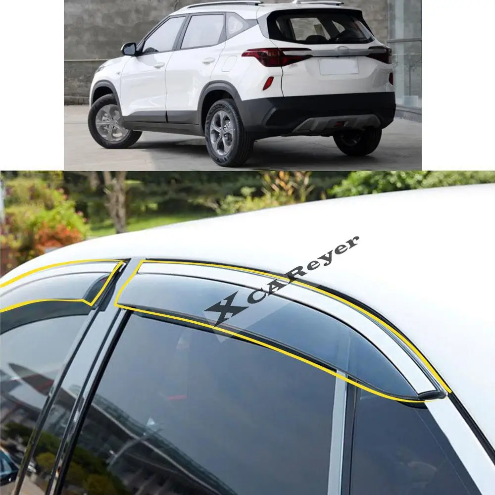 For KIA KX3 2020 2021 2022 Car Body Styling Sticker Plastic Window Glass Wind Visor Rain/Sun Guard Vent Parts