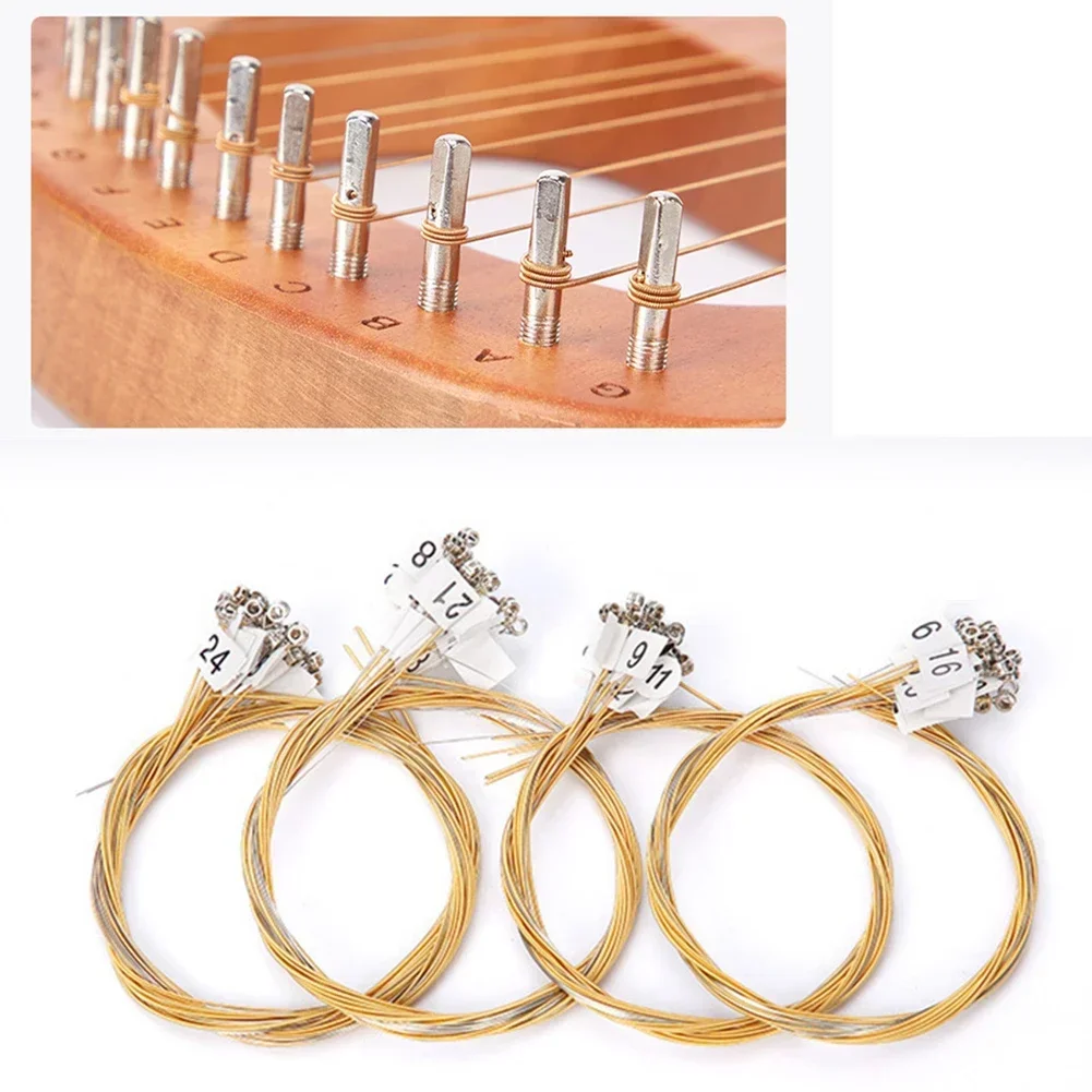 15/16/19/21/24Strings Lyre Brass Strings Set Lyre Harp Nylon String Replacement For Musical Instrument Laiya Piano String