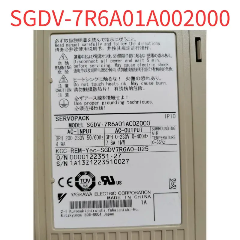 Second-hand Original SGDV-7R6A01A002000 servo driver