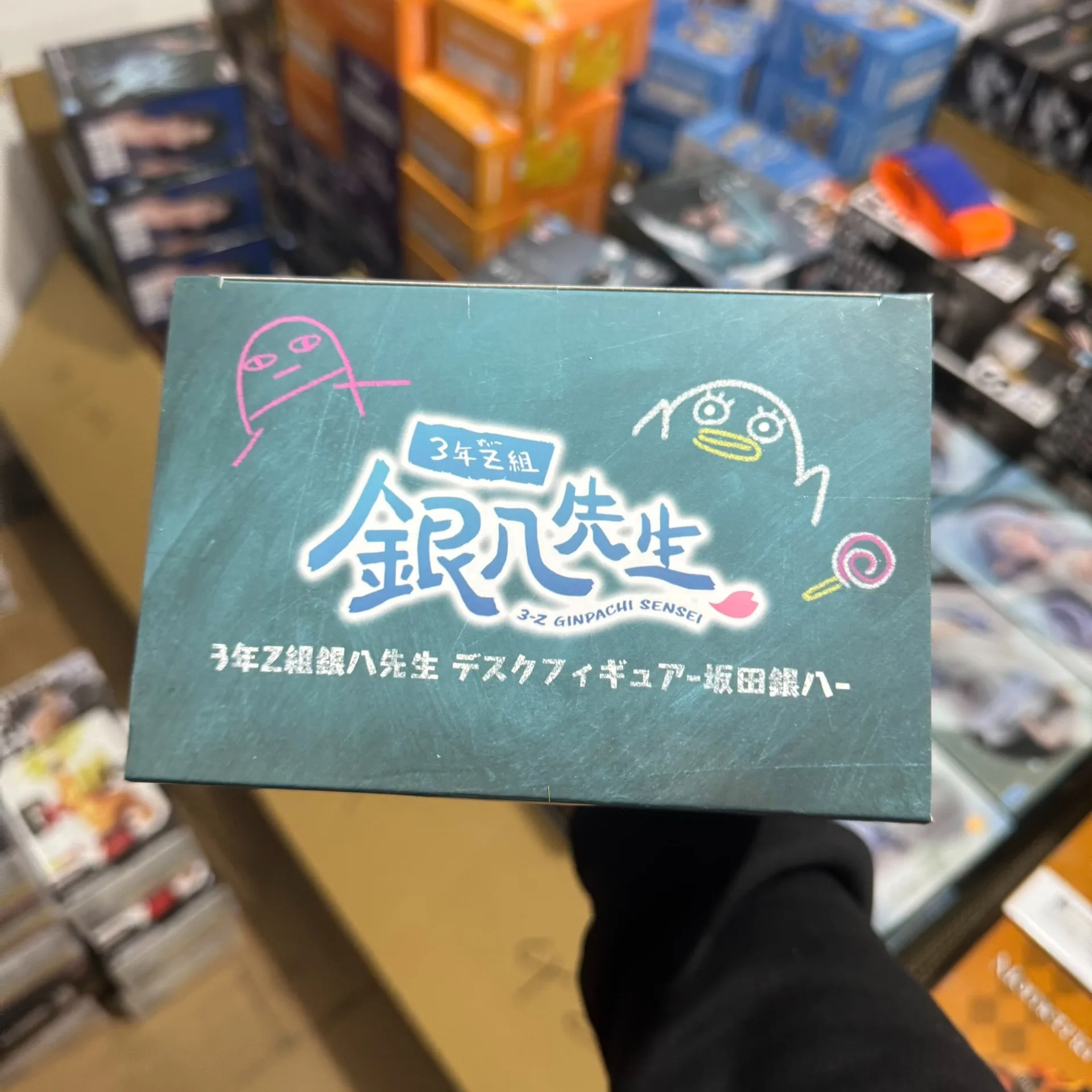 Original banpresto 3o ano z grupo ginpachi professor mesa figura sakata gintoki figura anime gintama modelo brinquedo