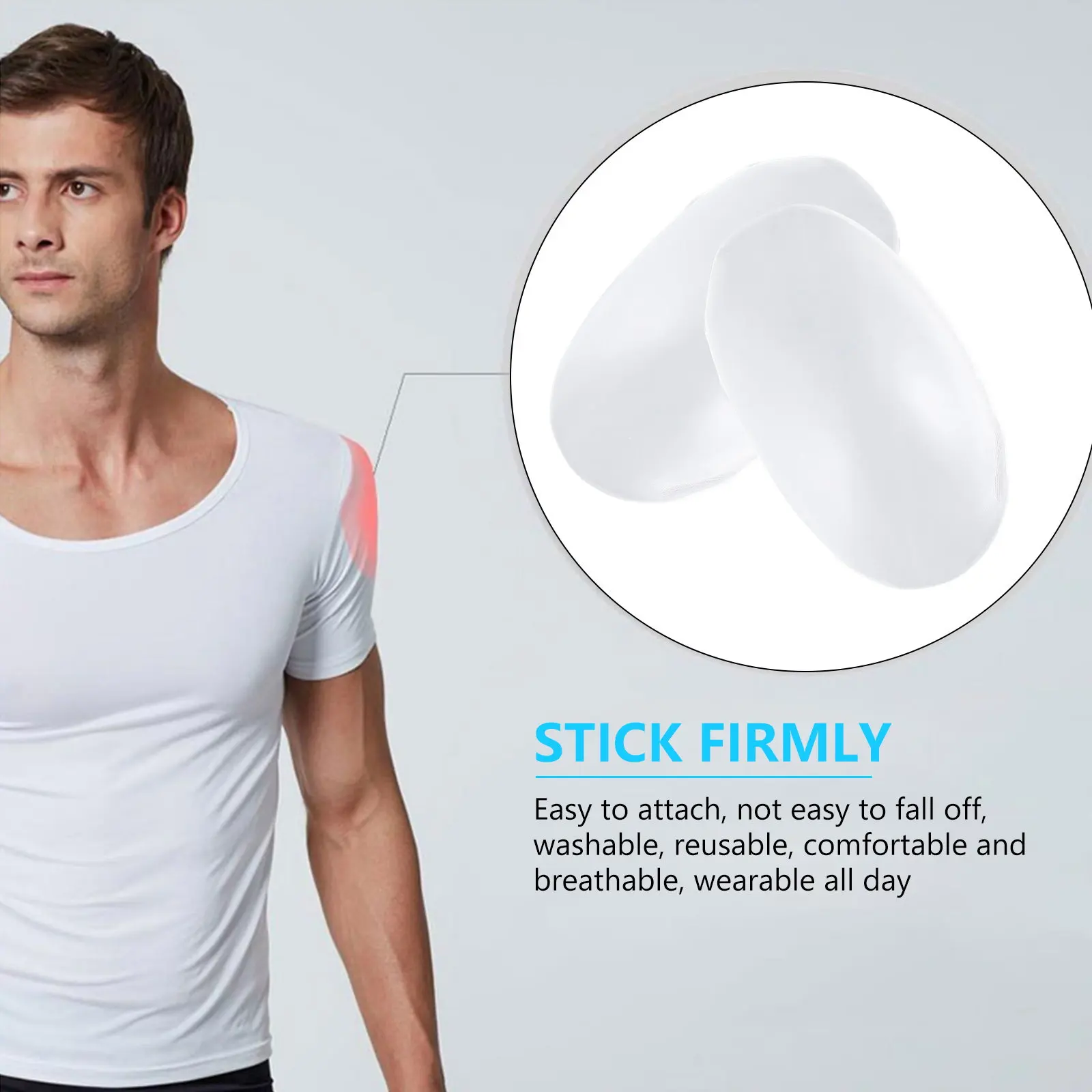 1 Pair Silicone Shoulder Pads Thickened Invisible Lifter Reusable Adhesive Cushion Unisex Shoulder Enhancer Health Care Support