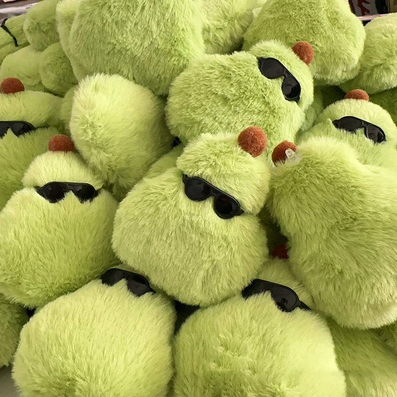 Cute Plush Green Pear Doll Pendant Creative Sunglasses Pear Doll Backpack Pendant Girl Gift