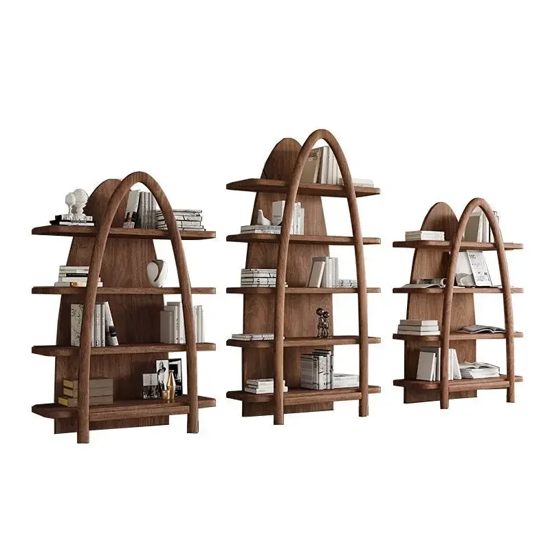 

Black walnut bookshelf Full solid wood storage shelf Study furniture Modern bookcase