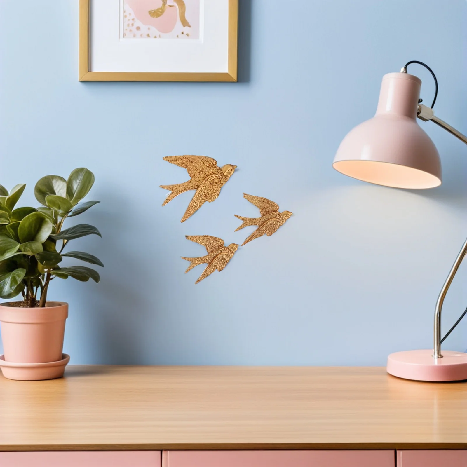 

Bird Wall Hanging Decorative Art Home Pendant 3d Swallow Sculptures Artistic Sculpted Mural Figurine