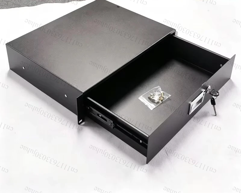 1U 2U 3U Rack Mount Drawer, 19 Inch Standard Flight Case Cabinet Drawer, Rear Hole Wiring Microphone Storage Drawer