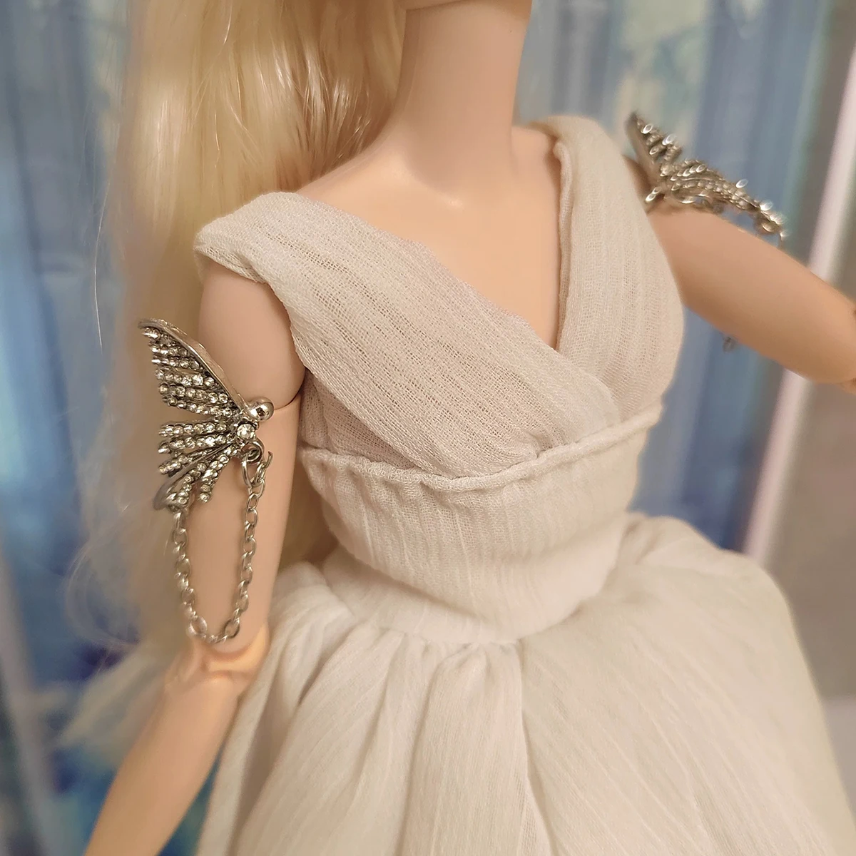 

1/6 BJD кукла, ювелирные аксессуары, регулируемое отверстие, изысканное роскошное кольцо на руку с бабочкой и бриллиантом для куклы супермоделя 30 см