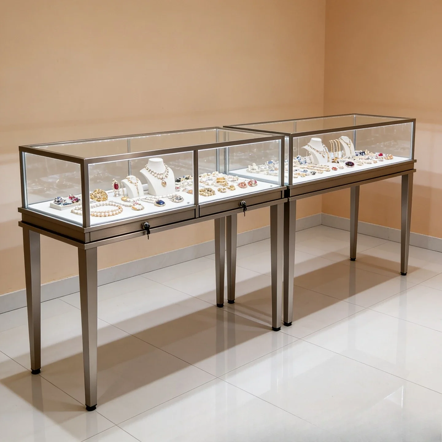 Stainless steel jewelry cabinet jade gold jadeite watch display cabinet