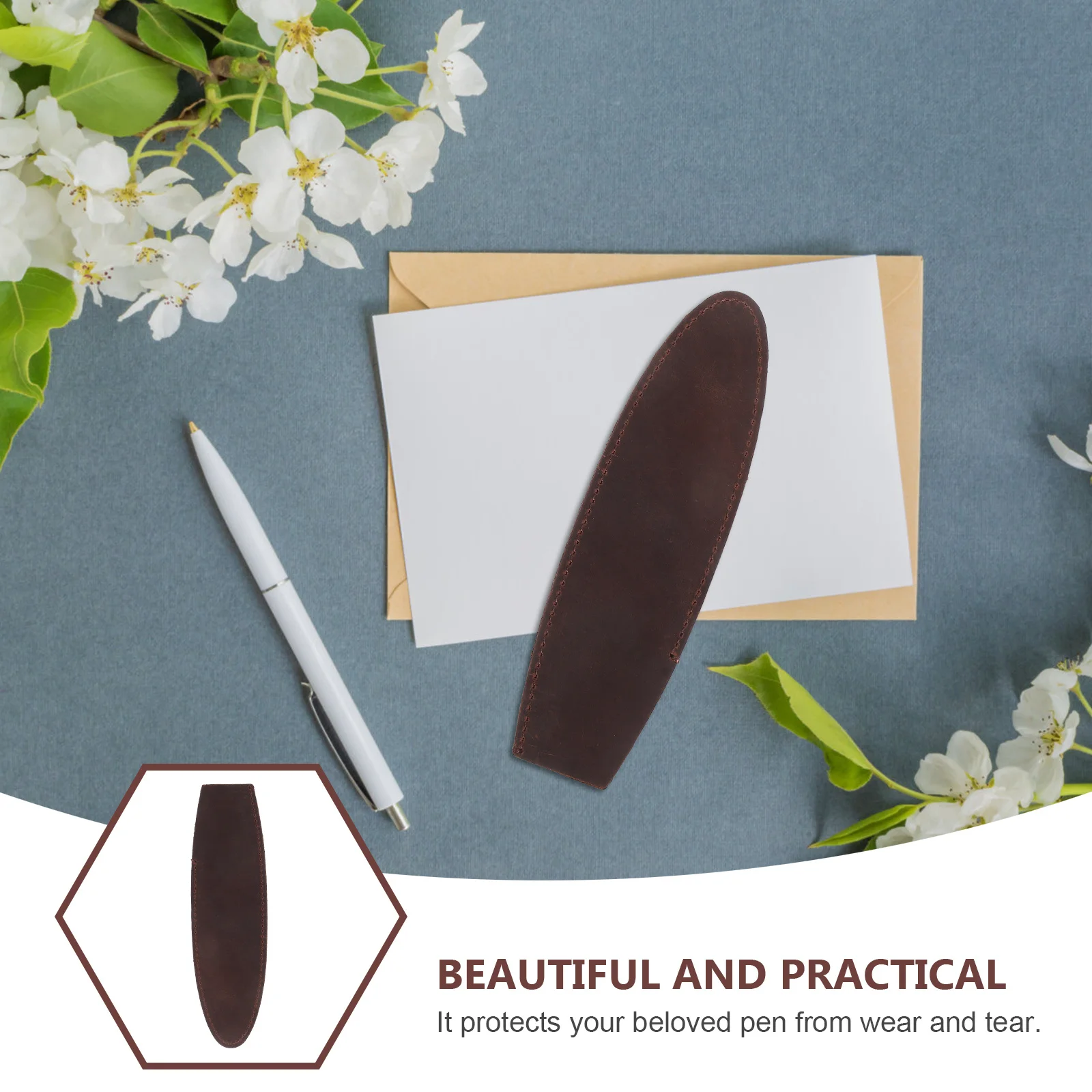 ซองใส่ปากกาหมึกซึมแบบเดี่ยวพร้อมฟังก์ชั่นที่คั่นหนังสือ ซองป้องกันสำหรับการเดินทางเพื่อธุรกิจ ปลอกป้องกันดินสอ