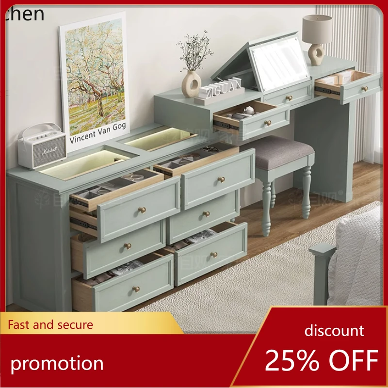 CZ self-viewing original dresser storage cabinet integrated jewelry cabinet with lamp manicure table retractable