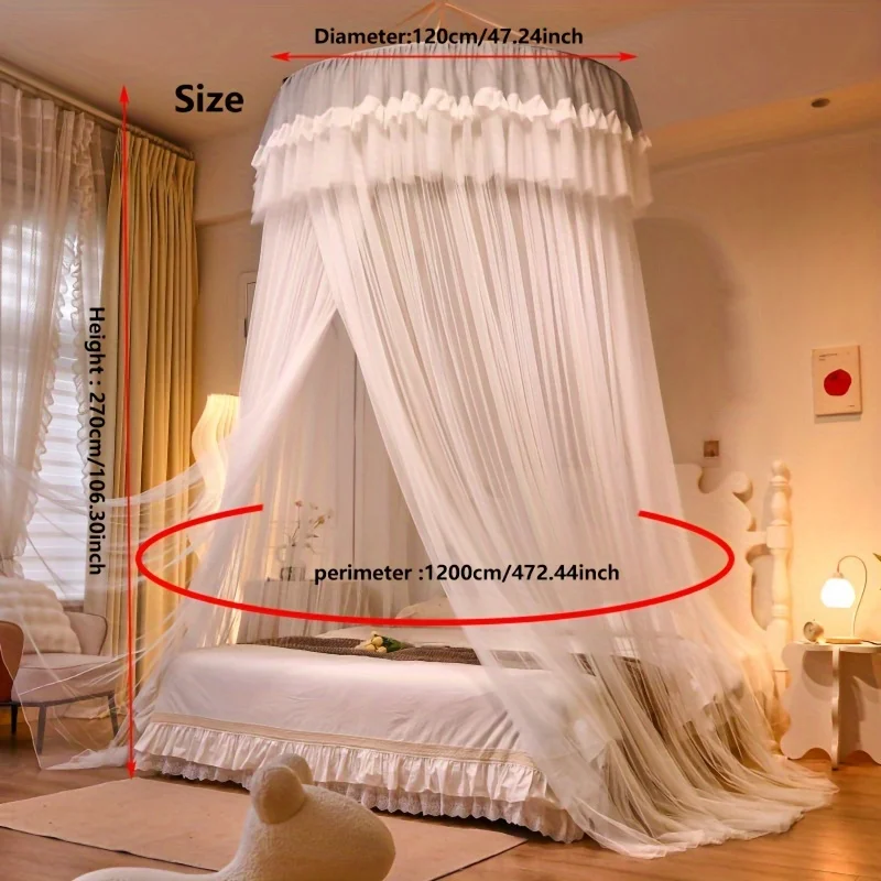 Luxury princess style mosquito net, single double bed, full-size universal lace bed curtain, suspended ceiling mosquito net