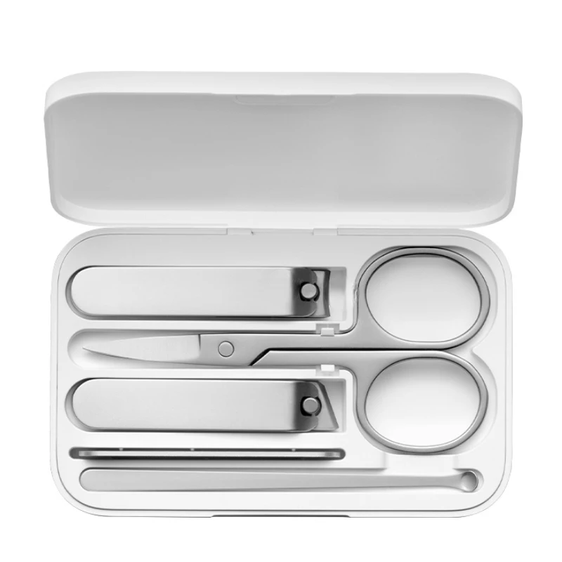 Xiaomi Mijia – ensemble de coupe-ongles en acier inoxydable, 5 en 1, pour pédicure, soins, oreillettes, lime à ongles, outils de beauté