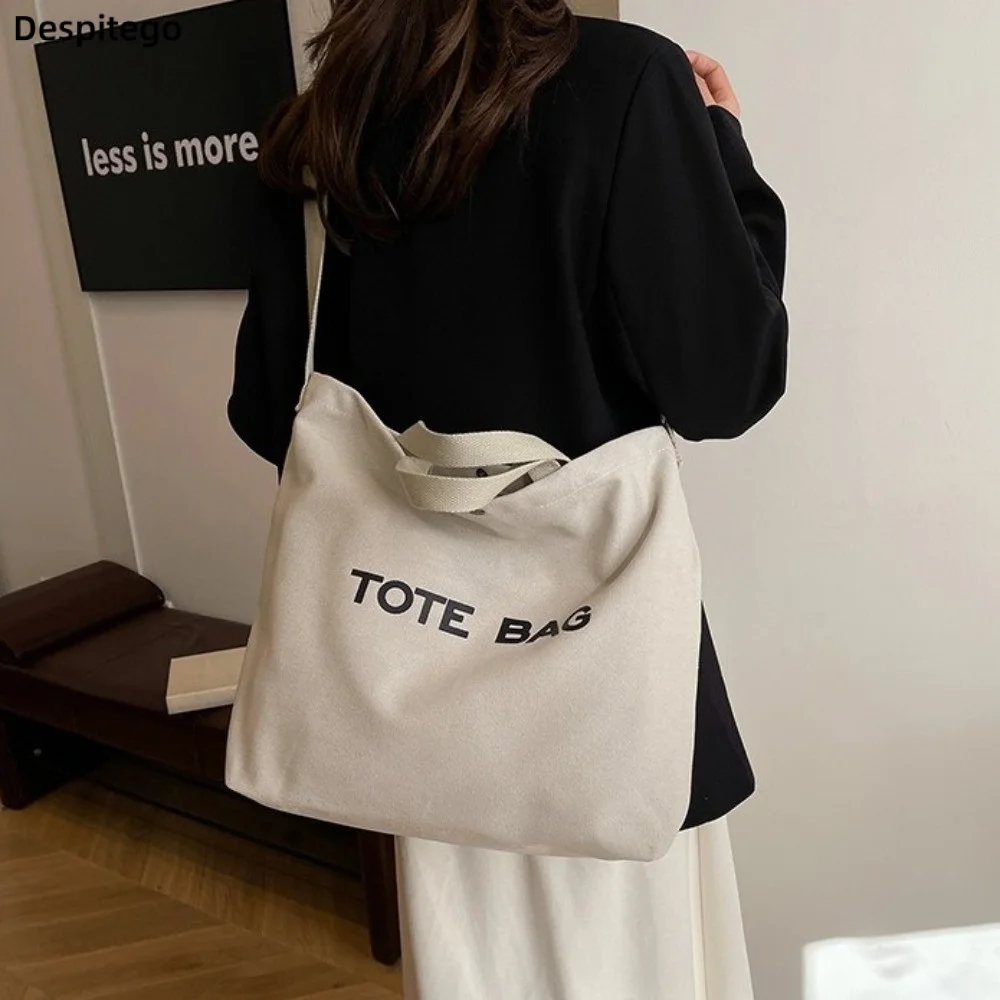 

Simple Canvas Shoulder Belt Bags Large Capacity Leisure Male Shoulder Bag Solid Color Thickened Tote bag Outdoor
