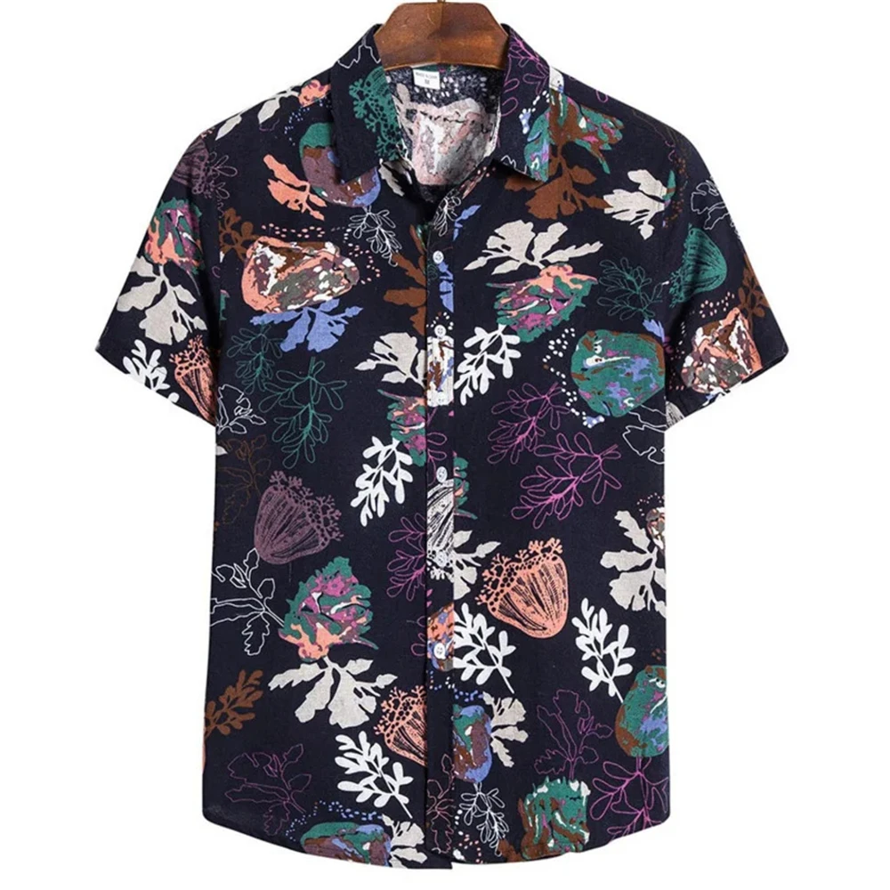 Retro Abstract Geometric Boho Geometric Pattern 3D Printed Shirts for Men 3D Print Top Hawaiian Shirt Fashion Beach Short Sleeve