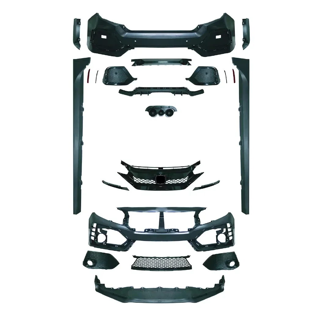 

Car Parts Modified New Type-r Body Kit Front Rear Bumper Grille Hood Side Skirt for Honda Civic 10th for Civic Sedan Full Kits