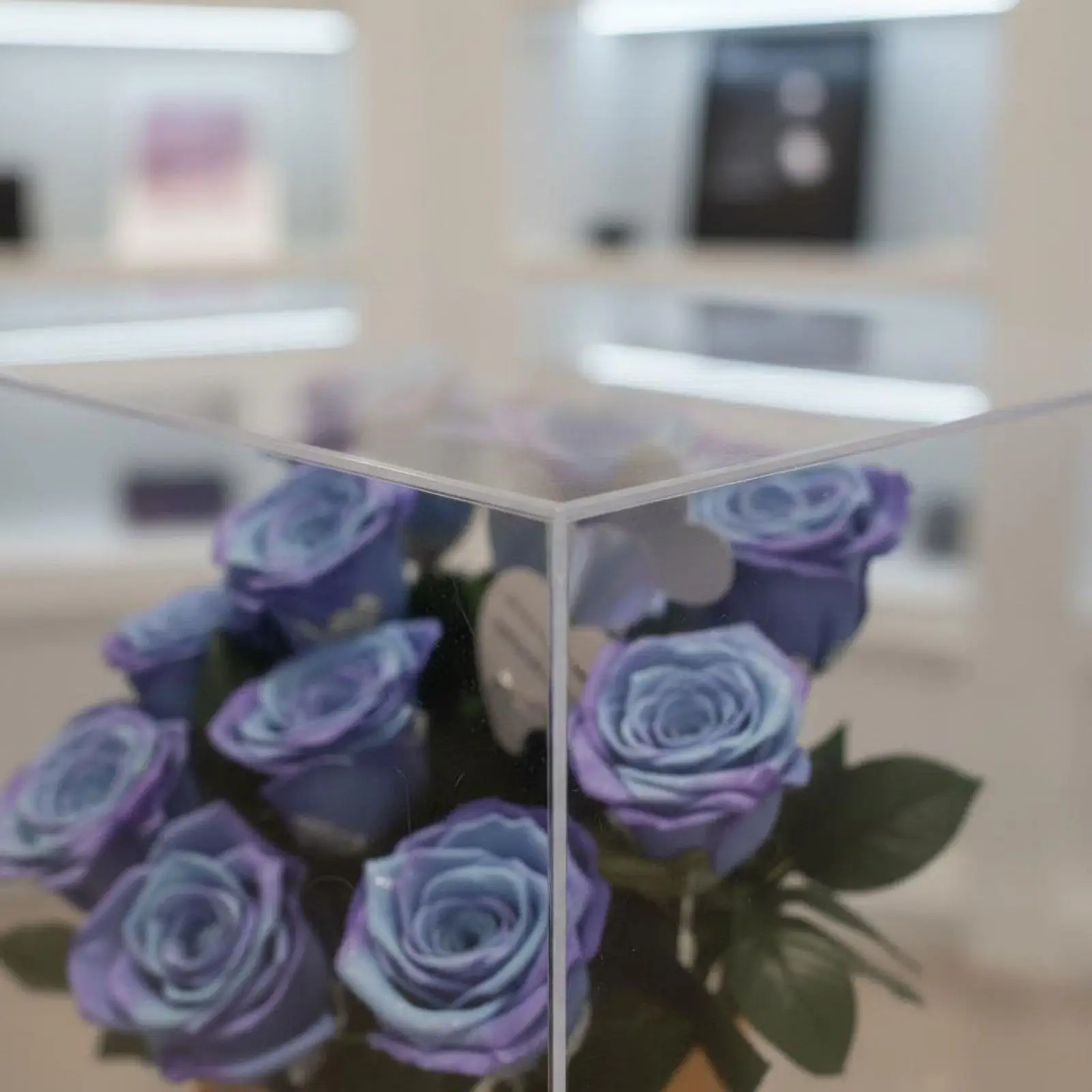 Elegant Industrial Case Rose Flower Arrangement Display Acrylic Box Jewelry Organizer for Wedding Valentines Day - view 5