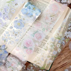 Mr. Paper, 4 Styles, 200cm/roll, PET Special Oil Tape, Transparent Floral Sticker DIY Handmade Collage Material