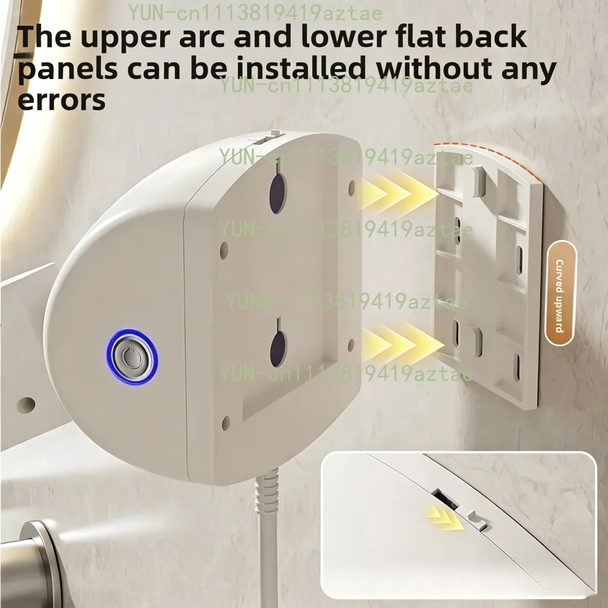 Hair Dryer Holder Wall Mounted No Drill Bathroom Storage Rack Hair Dryer Stand Organizer Hands Free Storage Tool