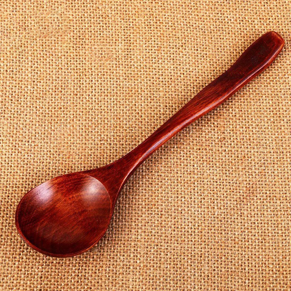 

2pcs Wooden Soup Scoop Premium Natural Wood Cooking Ladle For Kitchen Restaurant Use Dark Red Lightweight