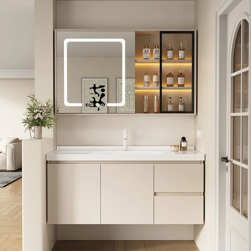 

Vanity Mirror Bathroom Cabinet Standing Storage Minimalist Girls Bathroom Cabinet Modern Sink Gabinete De Banheiro Furniture