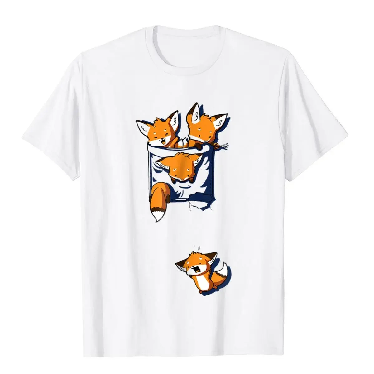 Shirt.Woot Fox Pocket T-Shirt Design Cotton Mens Tees Personalized New Design T Shirts Kawaii Men Clothing