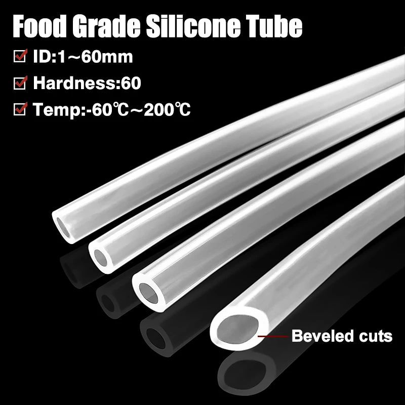 1Meter Transparent Flexible Silicone Hose ID 2mm 3 4 5 6 8 9 10 12mm Food Grade Tube Pipe Temperature Resistance Nontoxic Tubing