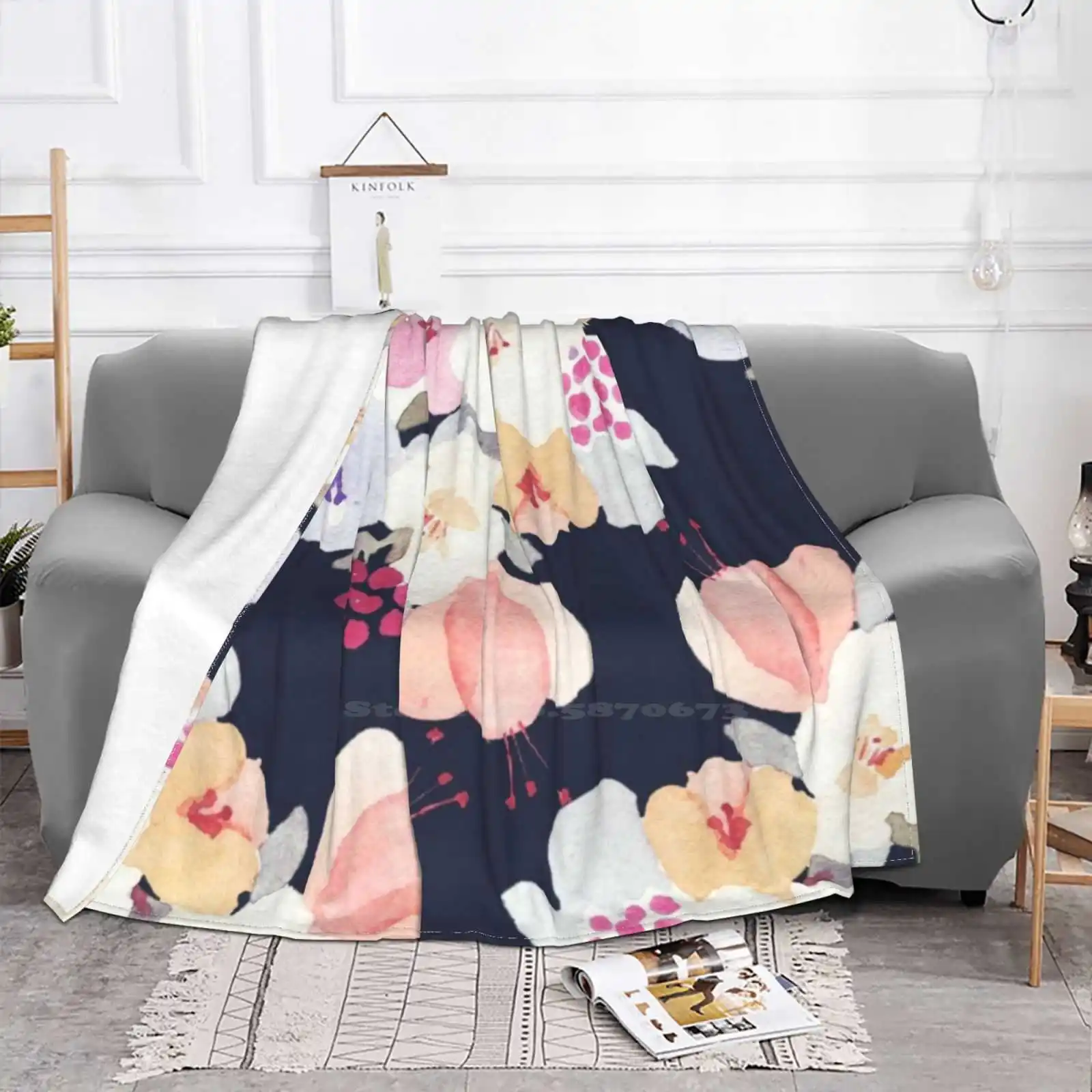 Patterns Everyday | Flower Of Late Summer Low Price New Print Novelty Fashion Soft Warm Blanket Flower Watercolor Pattern