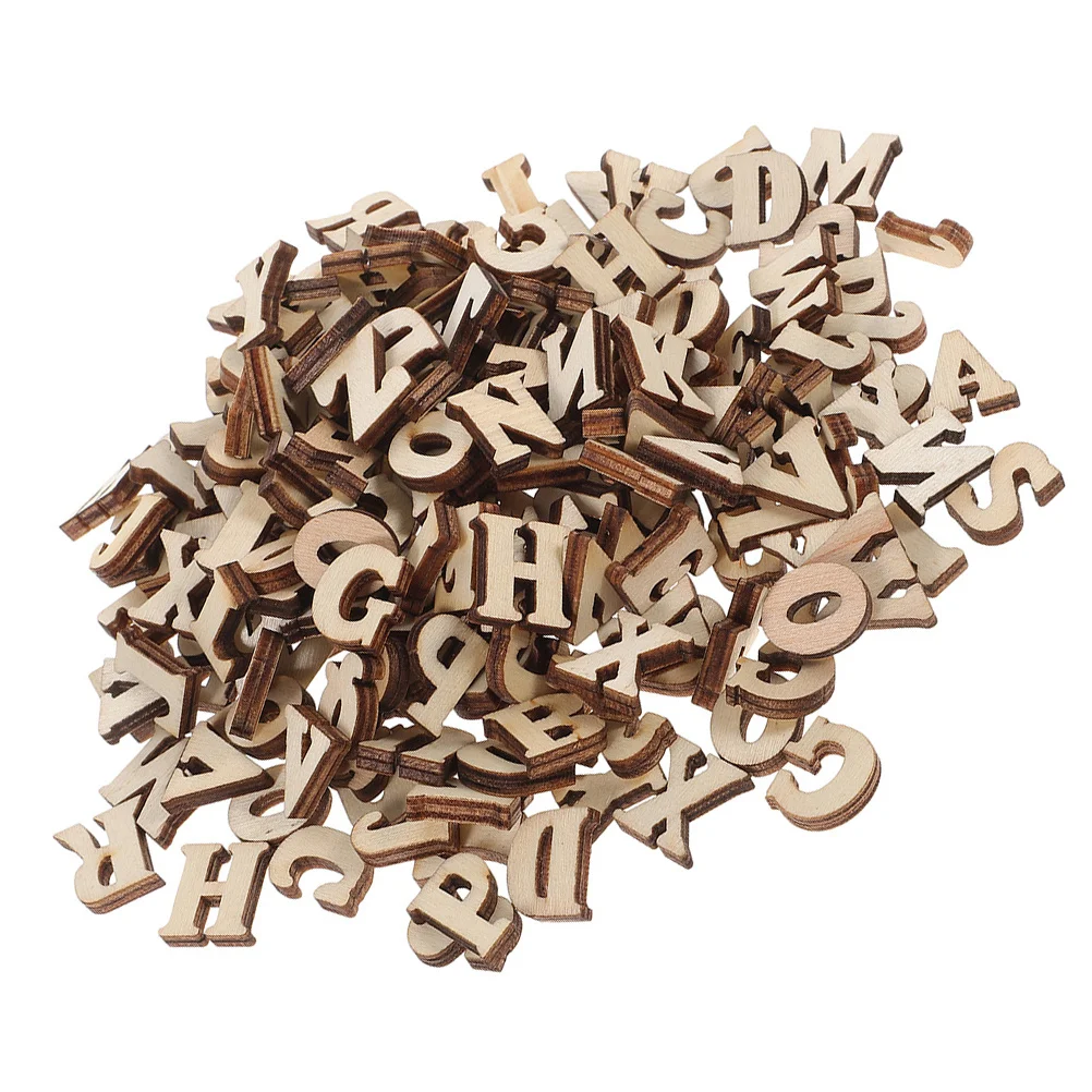 

104pcs Wood Letter Cutouts Blank Unpainted Wooden Alphabets Slices Diy Craft Decor For Wedding Gift Card Message Board Wall