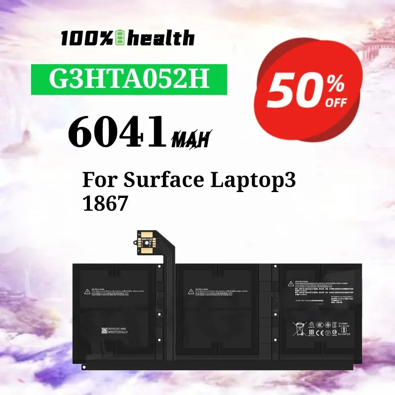 

G3HTA052H 6041mAh Laptop Battery for Microsoft Surface Laptop 3/1867 Lithium Rechargeable Battery