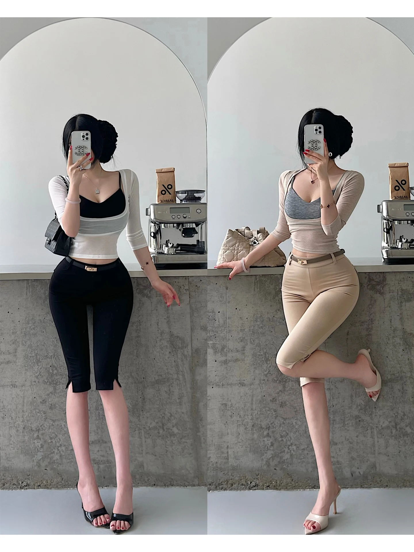 Young Girl Day Sexy Thin Back Strap Bra Long Sleeve Translucent Sun Protection Cover up T-Shirt Set Women's Fashion Summer Ou...