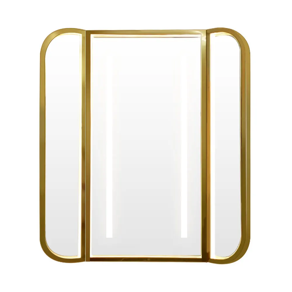 Modern Metal Irregular Wall Mount Light Smart Mirror Led Illuminated Bathroom Mirror for Hotel Bath
