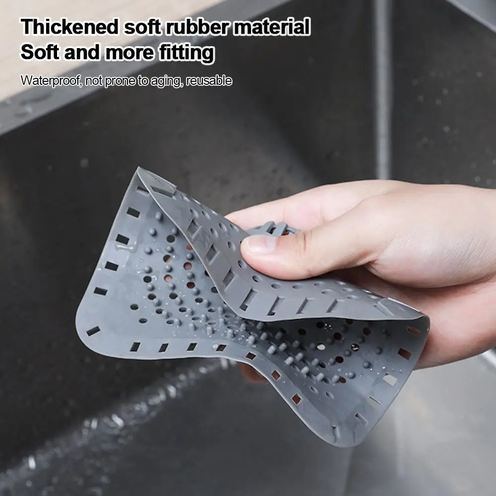 

Silicone Sewer Outfall Drain Filter Round Shape Anti-blocking Sink Strainer Filter Hair Clean Up Floor Drain Mesh Cover