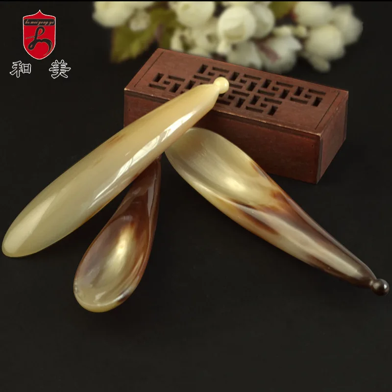 Natural Horn Solid Eye Massage Stick Massager Facial Horn Scrapping Plate Universal for Entire Body Muscle-Poking Stick Wholesal