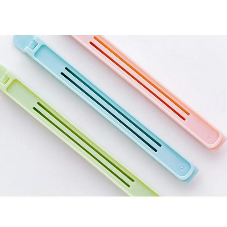10 Stück Beutelclips, Lebensmittel-Snack-Verschlussklammern, 12/15,5 cm, tragbares Küchenzubehör, elastische Schnalle, Verpackungsbeutelklemme – Detail 3