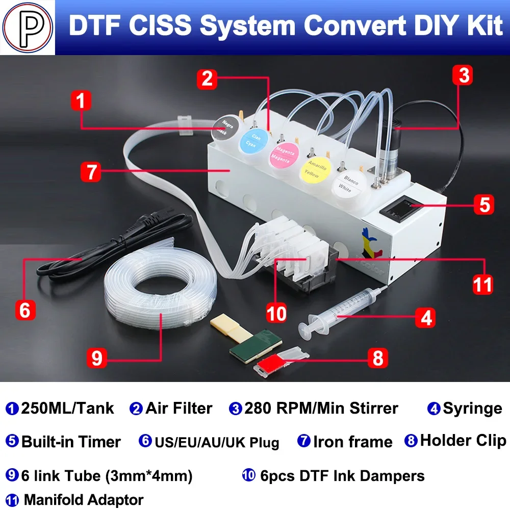 

XP15000 High Quality DTF CISS Ink System With Printhead Adaptor Manifold Damper Built-in Timer Ink Tank Shake For Epson XP15000