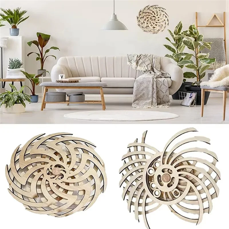 GTBL Handmade Retro Dynamic Sculpture Dynamic Wall Art Wooden Windmill Reverse Statue For Living Room Home Decoration Crafts