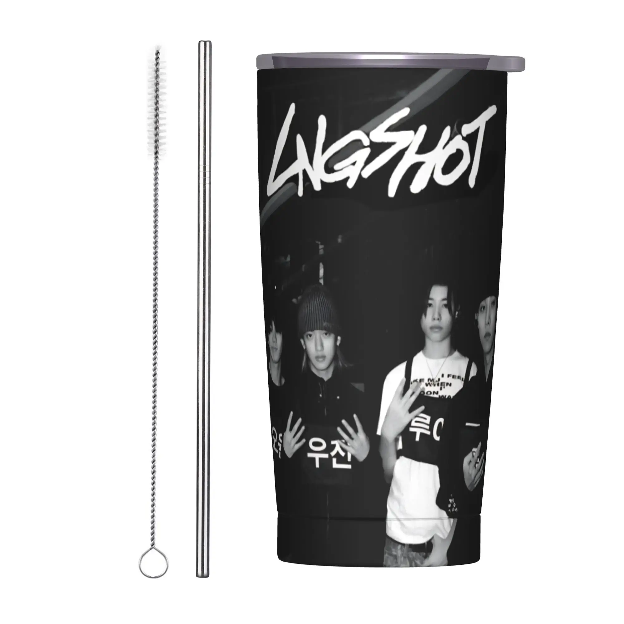 Kpop Group Lngshot  Tumbler Vacuum Insulated  Thermal Cup Stainless Steel Outdoor Mugs Water Bottle 20oz
