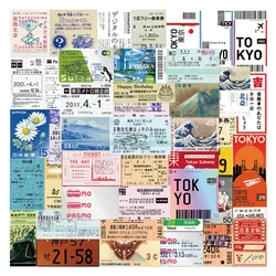 10/30/60PCS Japanese Tickets Tokyo Travel Stickers Decals For Suitcase Phone Notebook Fridge Motorcycle Funny DIY Sticker Gift